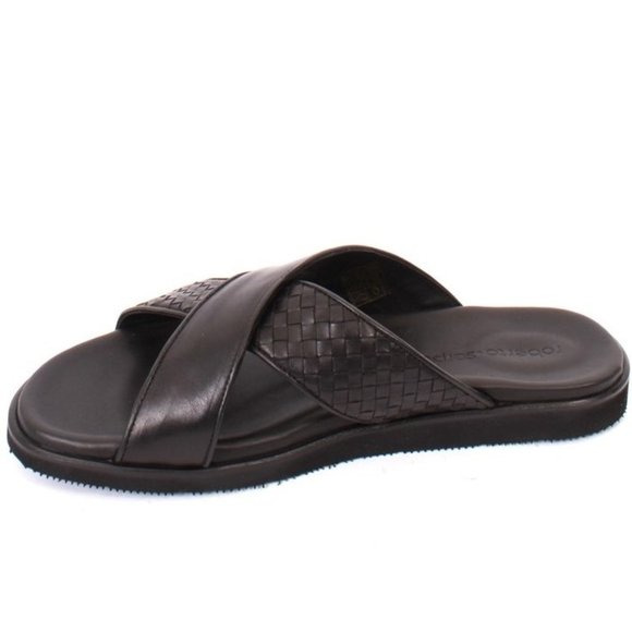 Roberto Serpentini 1700 Black Leather Slides Men Comfort Sandals main image 2